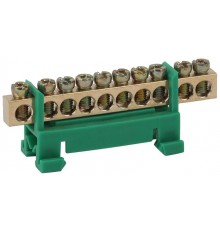 Шина PE "Земля" в изоляторе типа стойка ШНИ 6х9-10-Д-Зеленый (5/200/9600) NO-222-80-1  Б0044129  ЭРА