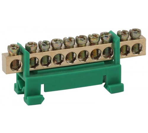 Шина PE "Земля" в изоляторе типа стойка ШНИ 6х9-10-Д-Зеленый (5/200/9600) NO-222-80-1  Б0044129  ЭРА