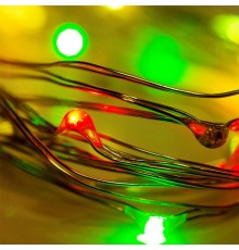 Гирлянда Роса 2 м, 20 LED, цвет свечения мультиколор, тонкий батарейный блок  303-009-1  NEON-NIGHT