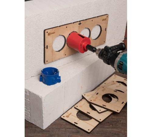 Комплект шаблонов для подрозетников диаметром 68 мм  Expert  sh-d68-k  EKF