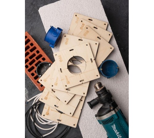 Комплект шаблонов для подрозетников диаметром 68 мм  Expert  sh-d68-k  EKF