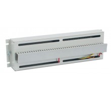 Панель WZ-4983-01-00-011 PS-3U с DIN-рейкой,тип TS-35,1ряд,18 единиц 17.5мм,3U 19",с задним кабельным организатором,сер. (RAL 7035)  36192  Zpas