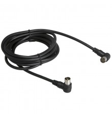 Шнур ТВ гнездо - ТВ штекер, угловой, длина 1,5 метра, черный  18-0012  REXANT