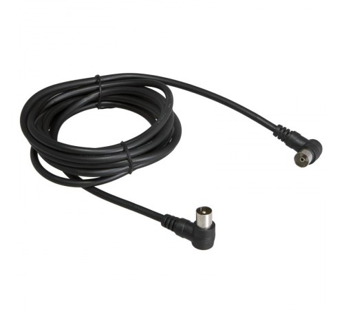 Шнур ТВ гнездо - ТВ штекер, угловой, длина 1,5 метра, черный  18-0012  REXANT