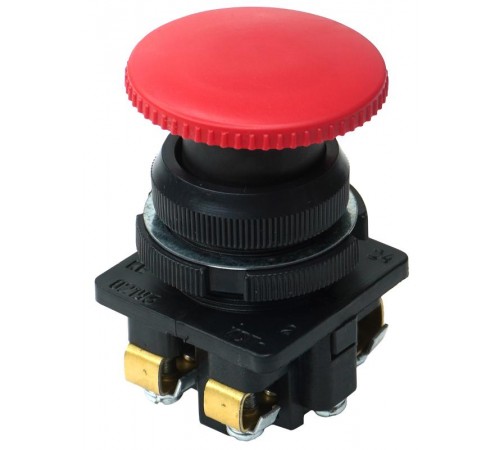 КЕ-021 У3 исп.2, красный, 1з+1р, гриб без фиксации, IP40, 10А, 660В, выключатель кнопочный (ЭТ)  ET511659  Электротехник