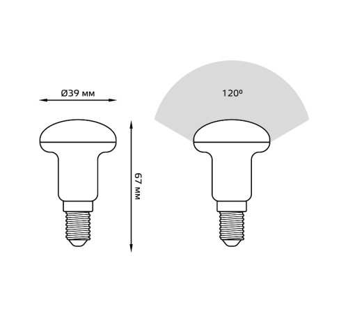 Лампа светодиодная R39 4W 370lm 6500K Е14 LED 1/10/100  106001304  Gauss
