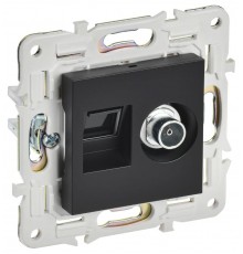 SKANDY Розетка двойная TV+RJ45 кат.6E SK-A15Bl черный  SK-AK20-2-K02  IEK