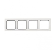 Стокгольм Рамка 4-местная белая с линией цвета черный PROxima  EZM-G-305-20  EKF