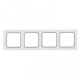 Стокгольм Рамка 4-местная белая с линией цвета черный PROxima  EZM-G-305-20  EKF