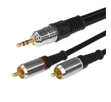 Шнур Стерео 3,5 мм - 2 RCA, длина 5 метров (GOLD-металл)  17-4225  REXANT