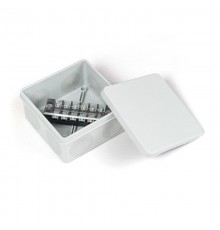 Коробка распределительная двухкомпонентная (HF) в комплекте с 6-кл. зажимами, сечение до 2,5 мм, 100х100х50 серая IP66 PR80.0172  Промрукав