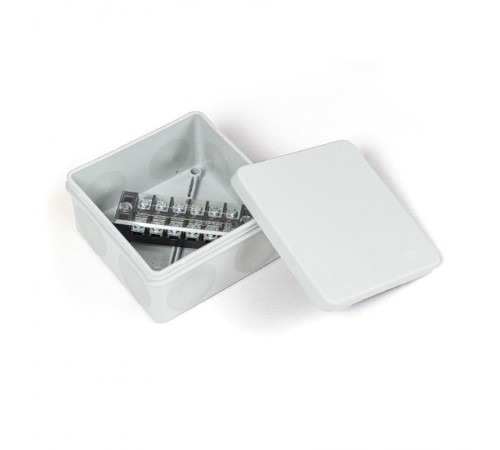 Коробка распределительная двухкомпонентная (HF) в комплекте с 6-кл. зажимами, сечение до 2,5 мм, 100х100х50 серая IP66 PR80.0172  Промрукав