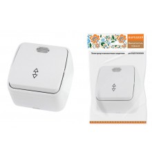 Переключатель на 2 направления 1-кл. открытой установки с подсветкой IP20 10А, белый "Дача" Народная  SQ1824-0006  TDM