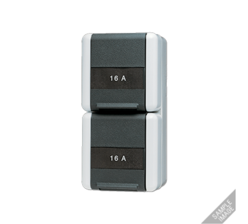 Двойная горизонтальная SCHUKO розетка IP44 16A 250V~   8220KINAW  Jung