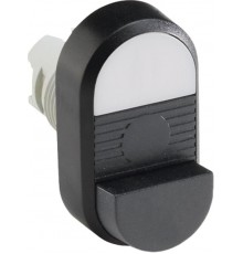 Кнопка двойная MPD16-11B (белая/черная-выступающая) непрозрачная черная-выступающая линза без текста  1SFA611145R1106  ABB