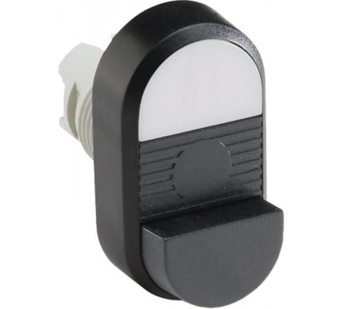 Кнопка двойная MPD16-11B (белая/черная-выступающая) непрозрачная черная-выступающая линза без текста  1SFA611145R1106  ABB