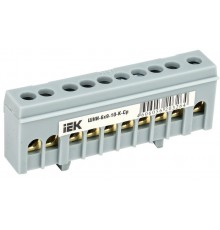 Шина L "фаза" в корпусном изоляторе на DIN-рейку ШНИ-6х9-10-К-Ср  YNN10-69-10KD-K02  IEK
