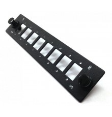 Панель лицевая FO-FP-W140H42-8SC/DLC-BK (модуль) для установки 8-SC(DLC), с отверстиями М2 для крепления адаптера, черная  250386  Hyperline