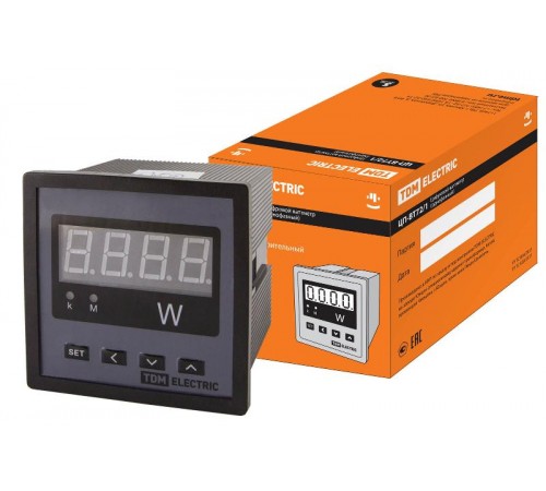Цифровой ваттметр (однофазный) ЦП-ВТ72/1 0-9999МВт-220В-0,5 (акционный)  SQ1102-0510  TDM