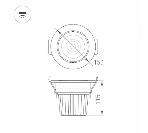 Светодиодный светильник LTD-140WH 25W White 30deg (Arlight, IP40 Металл, 3 года)  032620  Arlight