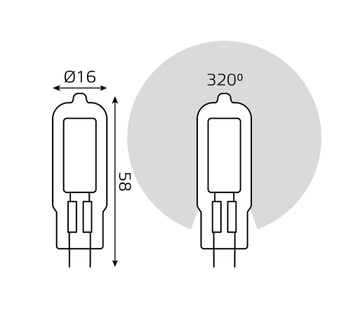 Лампа светодиодная Black LED G4 AC220-240V 4.5W 380lm 3000K Glass  107807104  Gauss