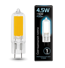 Лампа светодиодная Black LED G4 AC220-240V 4.5W 400lm 4100K Glass  107807204  Gauss