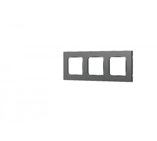 Рамка для розеток и выключателей  Серия 12 12-5203-12 на 3 поста, Классик, графит  Б0067729  ЭРА