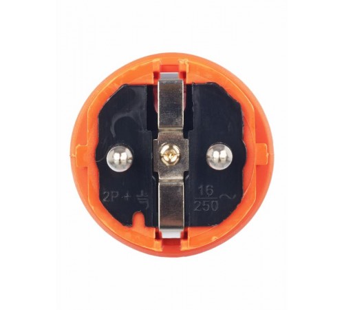 Вилка прямая каучук ОМЕГА IP44 оранжева яВБп3-1-0м  PKR01-016-2-K09  IEK