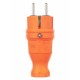 Вилка прямая каучук ОМЕГА IP44 оранжева яВБп3-1-0м  PKR01-016-2-K09  IEK