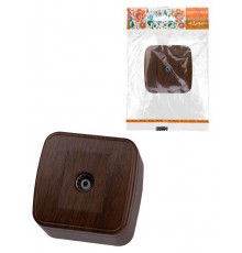 Розетка TВ простая (0-2400 Гц, "мама") открытой установки, IP20 венге "Дача" Народная  SQ1824-0073  TDM