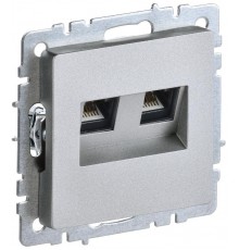 BRITE Розетка компьютерная 2-ая RJ45 кат.5E РК10-2-БрА алюминий  BR-K20-1-K47  IEK