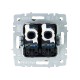 BRITE Розетка компьютерная 2-ая RJ45 кат.5E РК10-2-БрА алюминий  BR-K20-1-K47  IEK