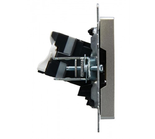 BRITE Розетка компьютерная 2-ая RJ45 кат.5E РК10-2-БрА алюминий  BR-K20-1-K47  IEK