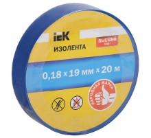 Изолента 0,18х19 мм синяя 20 метров (розничная упаковка)   UIZ-18-19-20MS-K07  IEK