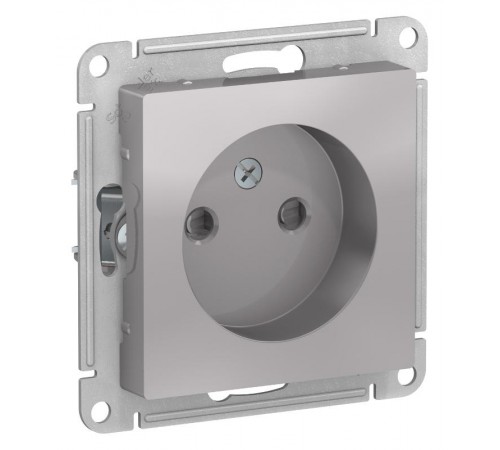 AtlasDesign Алюминий Розетка без заземления со шторками, 16А, механизм  ATN000349  SE