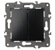 Переключатель ЭРА Elegance 14-1112-05 перекрёстный двойной, 10АХ-250В, антрацит  Б0065302  ЭРА