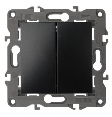 Переключатель ЭРА Elegance 14-1112-05 перекрёстный двойной, 10АХ-250В, антрацит  Б0065302  ЭРА