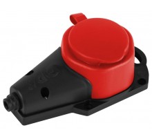 Колодка  KX-1e-RED-IP44 каучуковая с заземлением 1 розетка 16A IP44 красная  Б0068412  ЭРА