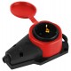 Колодка  KX-1e-RED-IP44 каучуковая с заземлением 1 розетка 16A IP44 красная  Б0068412  ЭРА