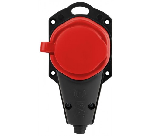 Колодка  KX-1e-RED-IP44 каучуковая с заземлением 1 розетка 16A IP44 красная  Б0068412  ЭРА