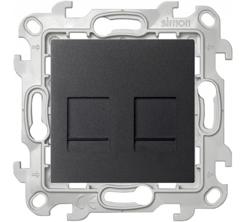 Simon 24 Графит Комп. розетка 2-ая RJ45 кат 5е UTP  2450593-038  Simon