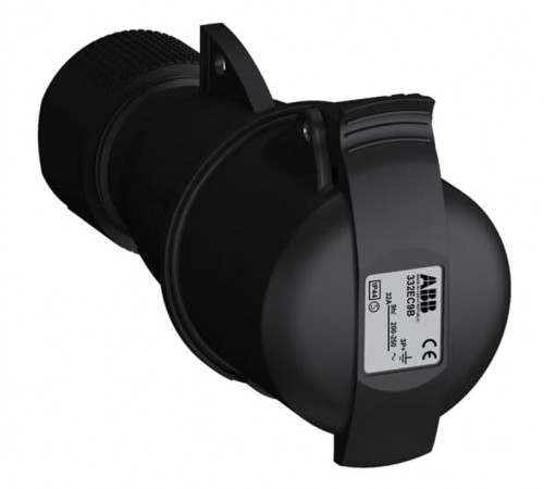 Розетка кабельная Easy&Safe 332EC9B,32А,3P+E,IP44,9ч,черн2CMA103587R1000 ABB