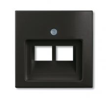 ABB Basic 55 Шато (чёрный) Накладка 2-ой ТЛФ/комп розетки наклонной  1753-0-0206   2CKA001753A0206  ABB