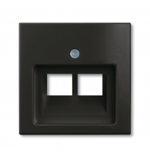 ABB Basic 55 Шато (чёрный) Накладка 2-ой ТЛФ/комп розетки наклонной  1753-0-0206   2CKA001753A0206  ABB