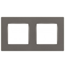 Рамка для розеток и выключателей  Серия 12 12-5202-16 на 2 поста, Классик, титан  Б0067733  ЭРА