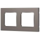 Рамка для розеток и выключателей  Серия 12 12-5202-16 на 2 поста, Классик, титан  Б0067733  ЭРА