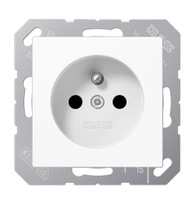 Розетка франко-бельгийской системы; белый, защита от детей  A1520FKIWW  Jung