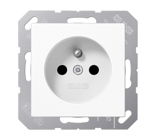 Розетка франко-бельгийской системы; белый, защита от детей  A1520FKIWW  Jung