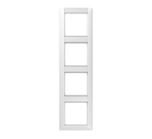 Рамка 4-кратная с полем для надписи для горизонтальной и вертикальной установки; белая  AS584NAWW  Jung