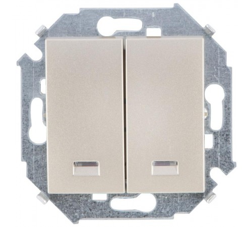 Simon 15 Шампань Выключатель 2-кл с подсветкой, 16А 250В, винт. зажим  1591392-034  Simon